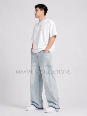 Men’S Light Wash Baggy Jeans