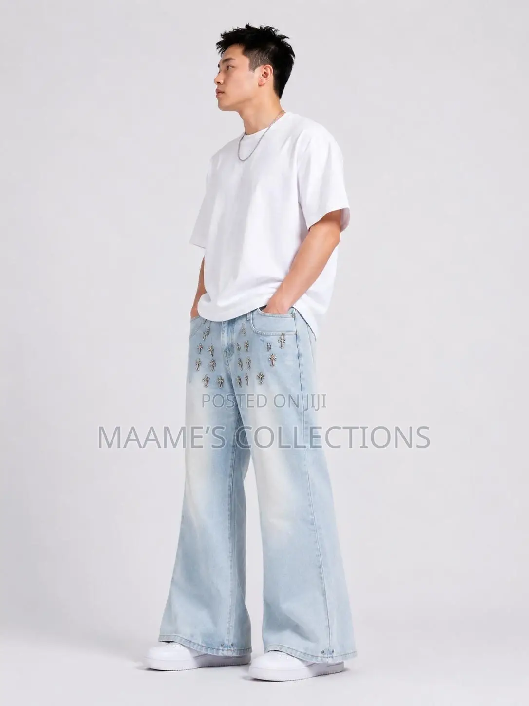 Men’S Light Wash Baggy Jeans