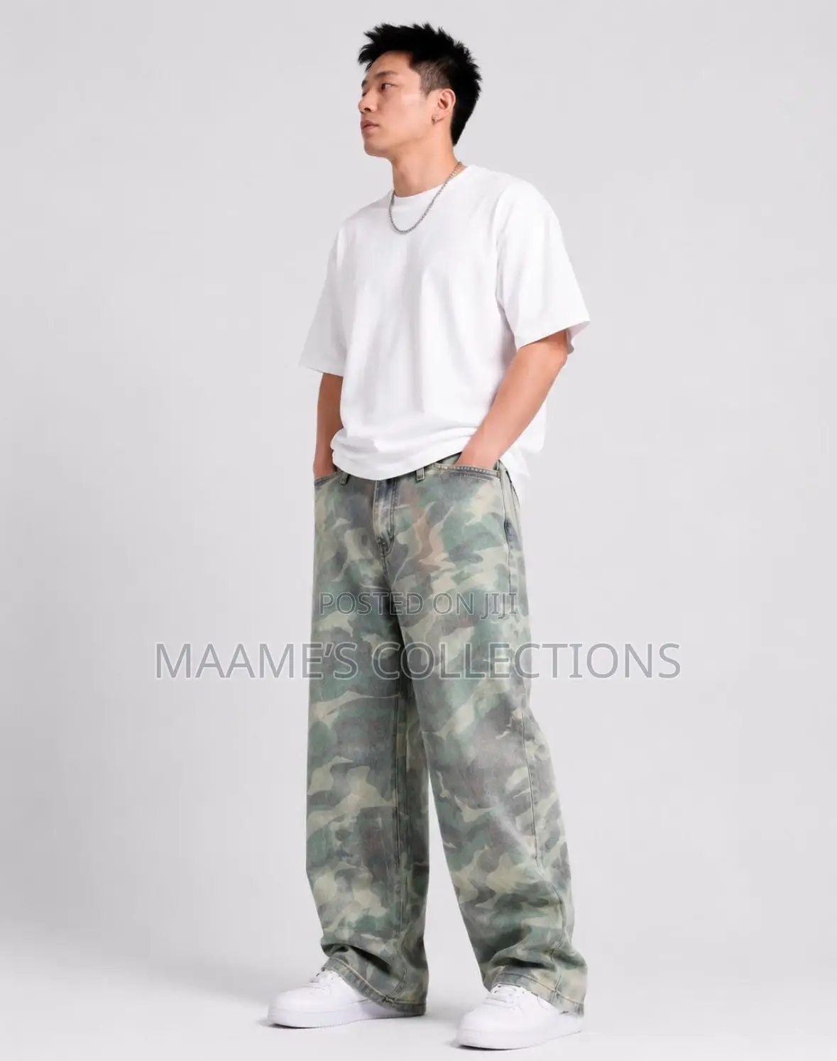 Piaoji New Style Loose Straight-Leg Baggy Jeans for Men.