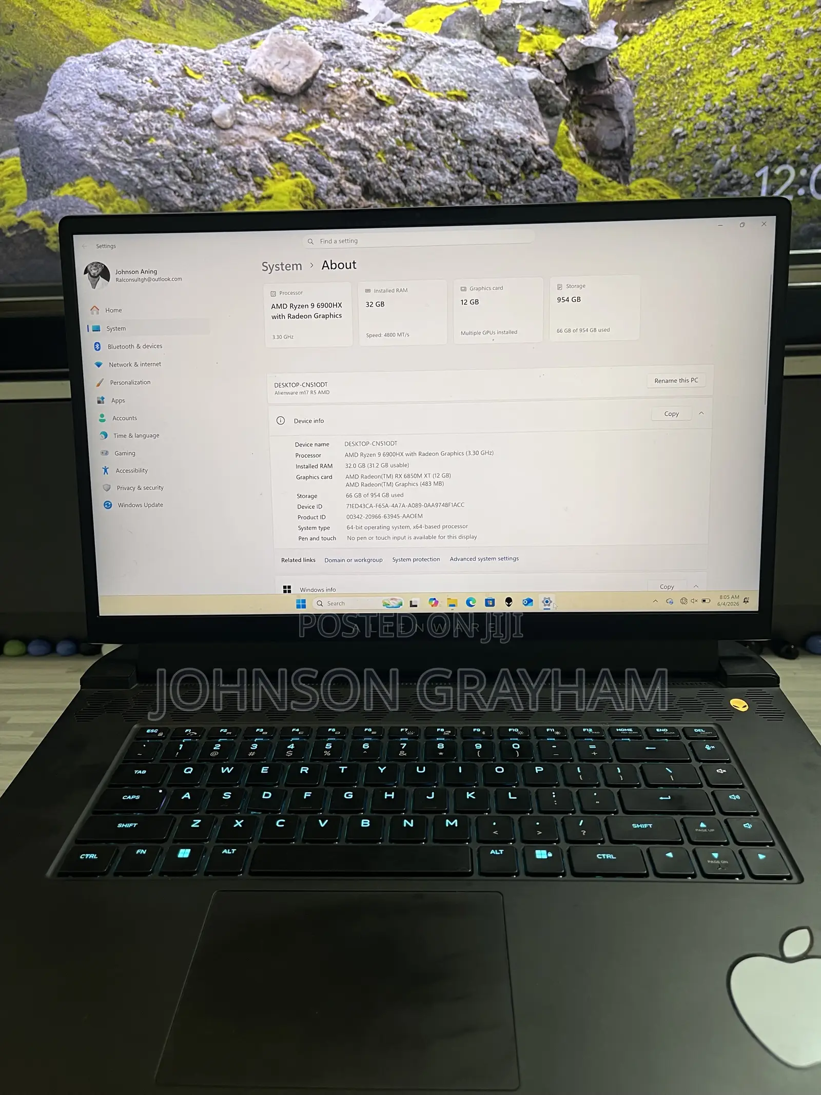 Laptop Alienware 17 R5 32GB AMD Ryzen 9 SSD 1T