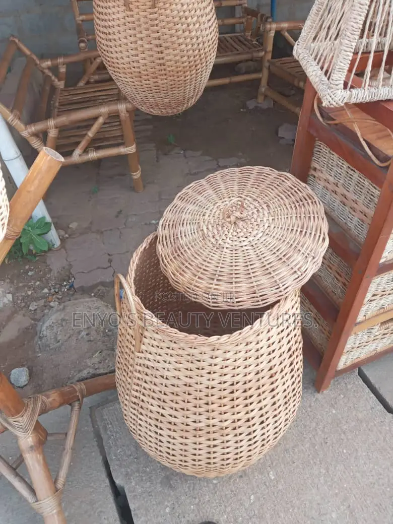 Cane Laundry Basket.