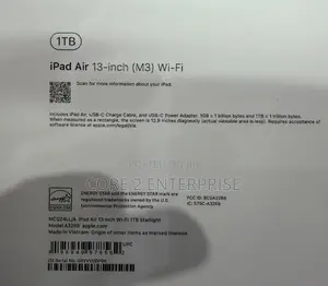 New Apple iPad Air 1 TB Silver