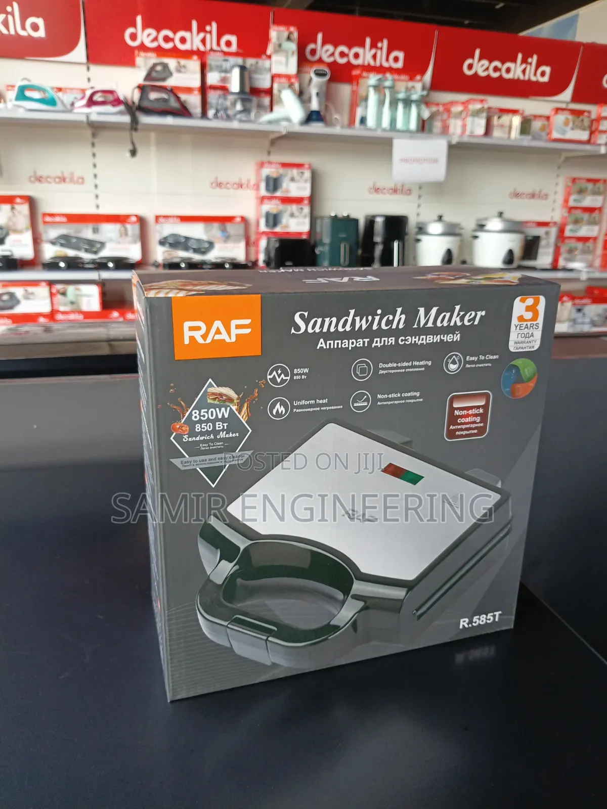Raf Sandwich Maker, 1400w, 4 Slice With Fixed Plate,