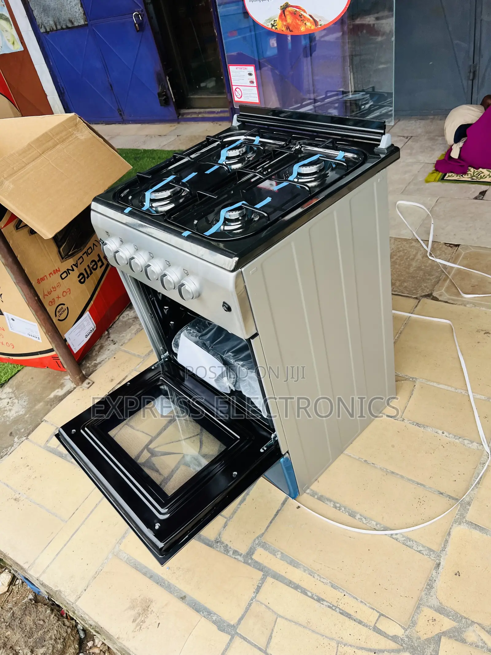 Grab the New New Line Gas Cooker Oven 4b 60/60 Ferre Grill Rotisserie