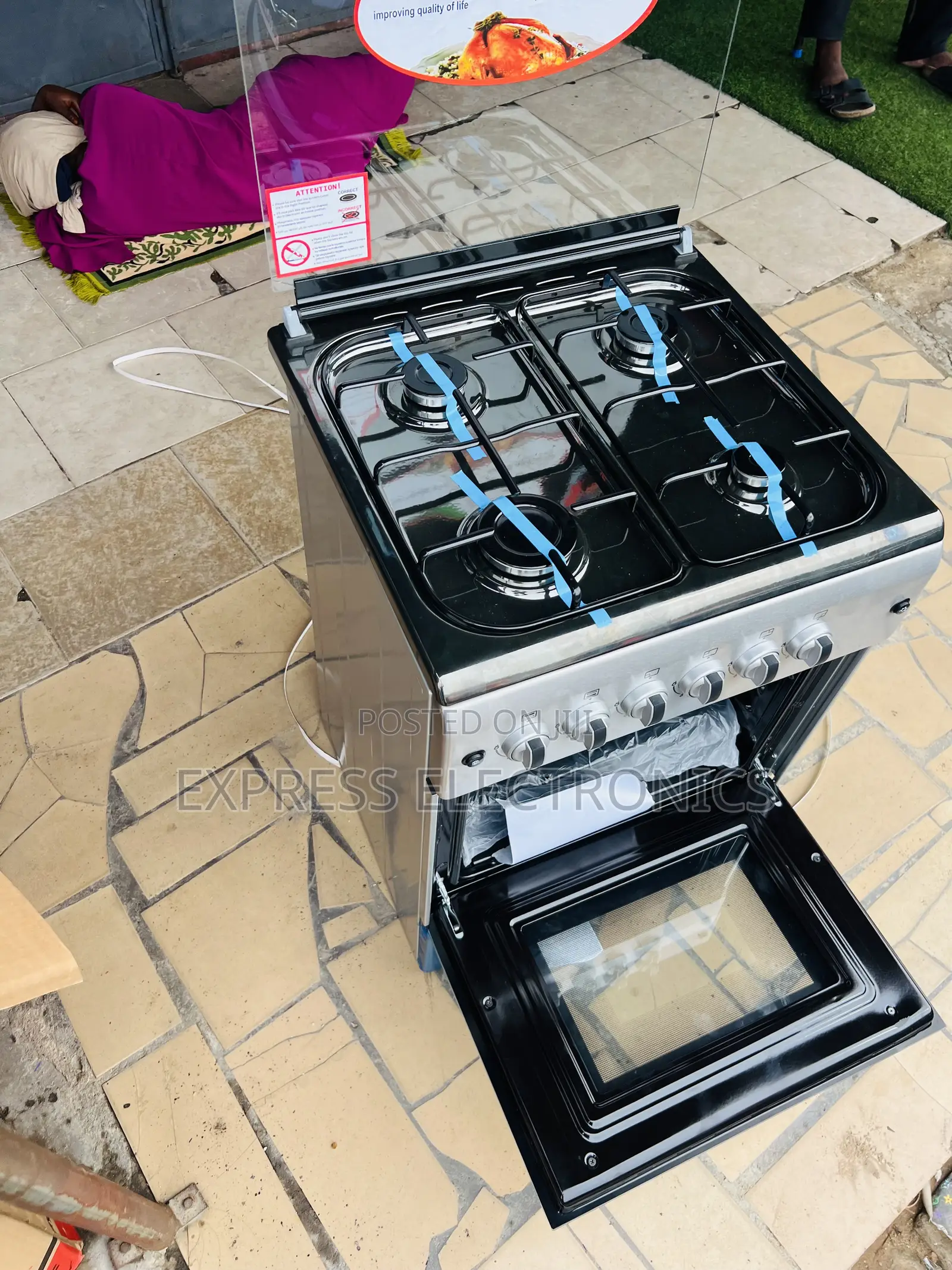 Highly Recommended Gas Cooker Oven 4b 60/60 New Line Sliver