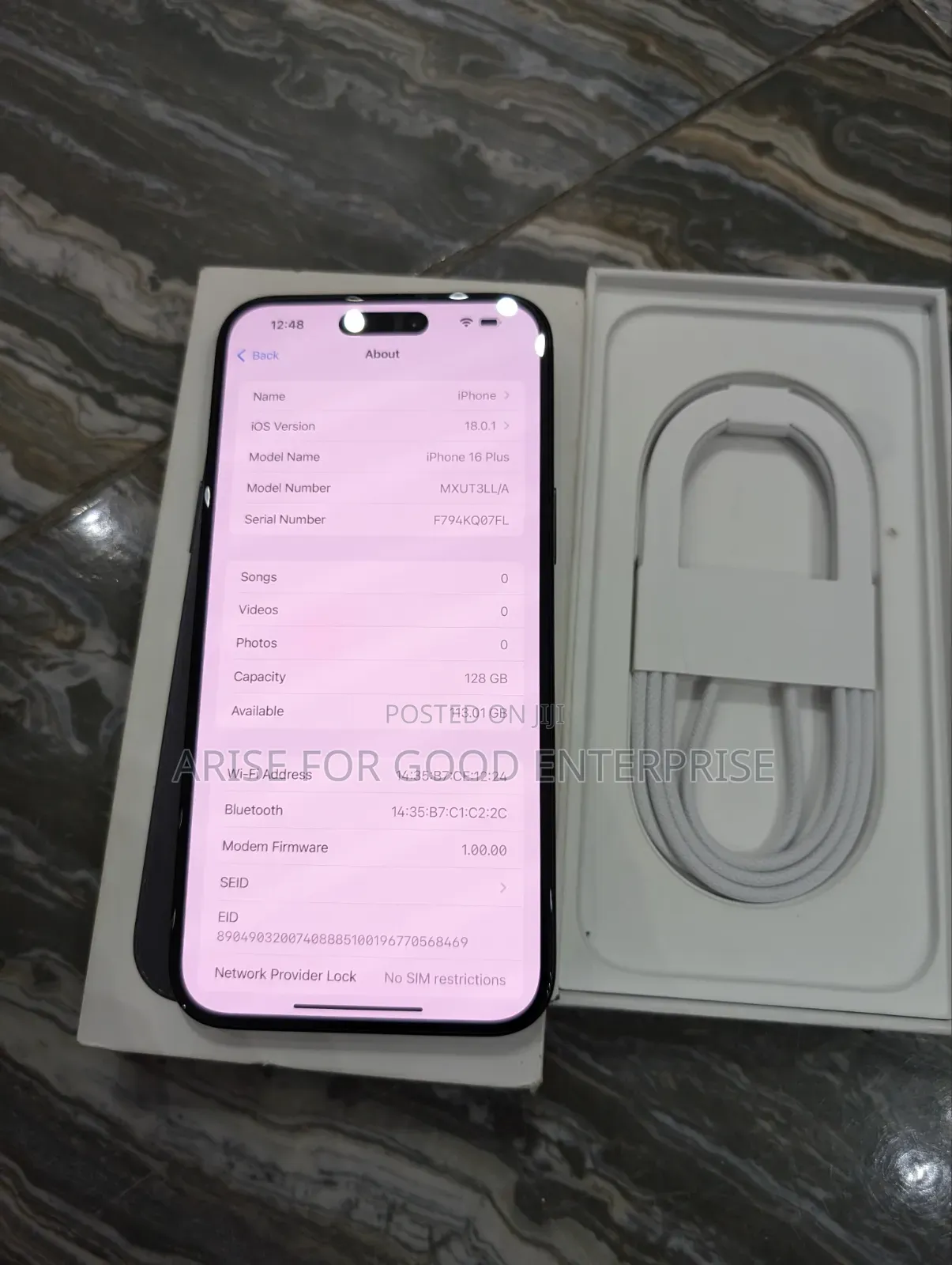 New Apple iPhone 16 Plus 128 GB Black