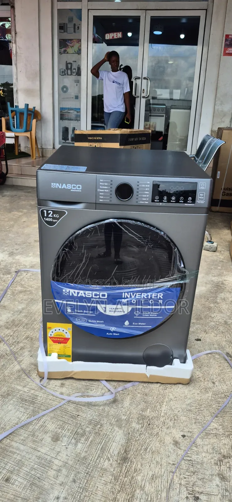 Nasco Inverter Motor Washing Machine Front Load With Touch Screen