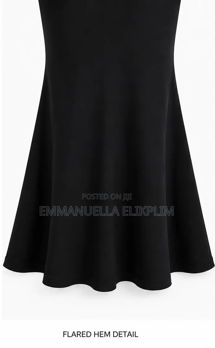 Black Long Sleeve Midi Dress