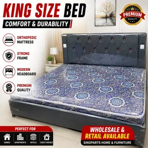King Size Orthopedic Bed With Headboard Premium Foam Mattress