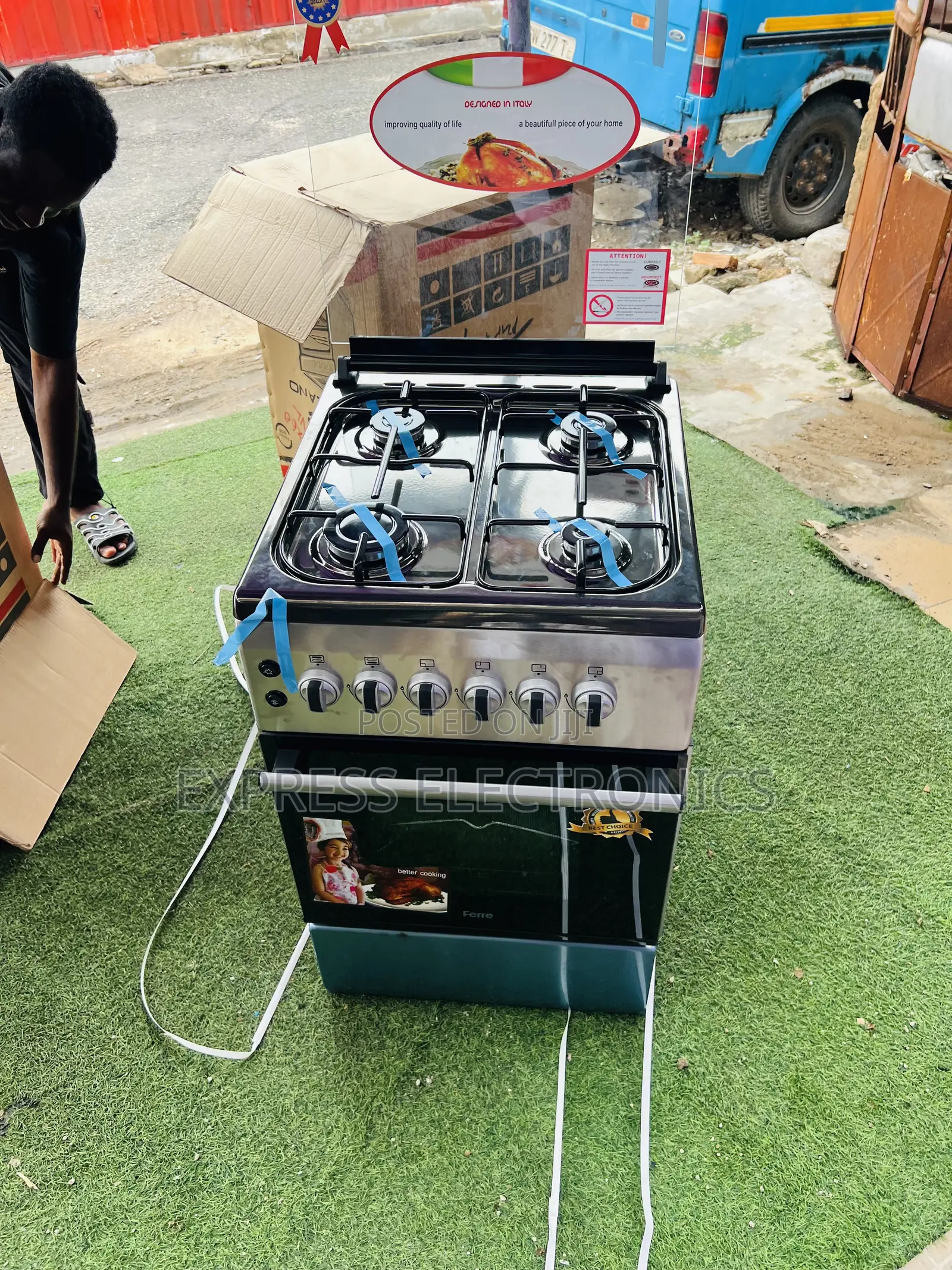 Long Lasting New Line Gas Cooker Oven 4b 50/60 Ferre Sliver