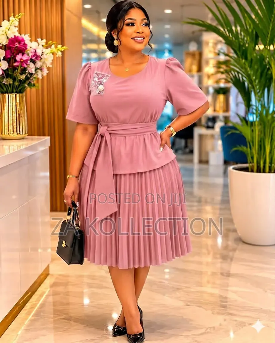 Pretty Ladies Blueblack Dress With Side Button