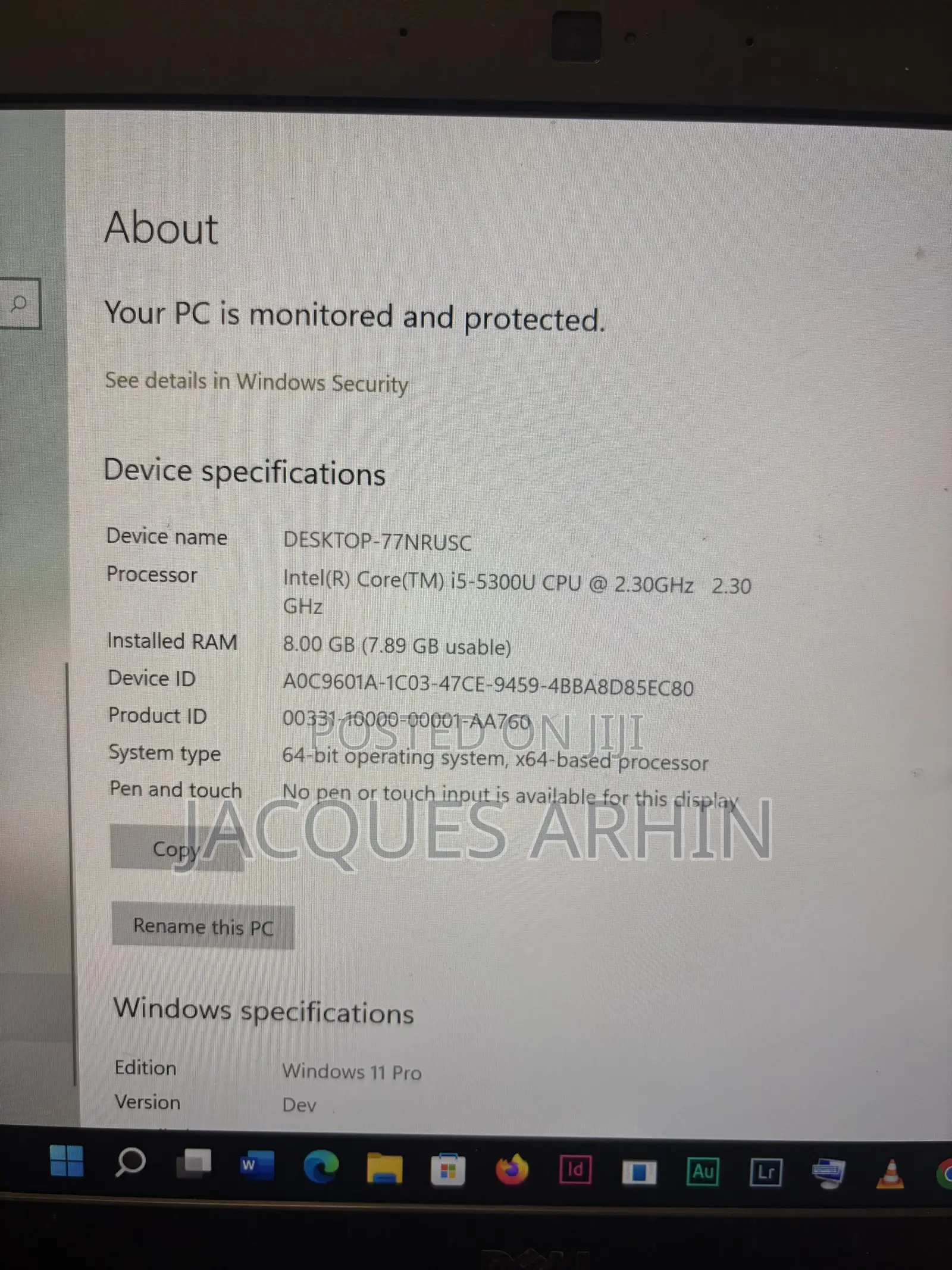 Laptop Dell 8GB Intel Core i5 HDD+SSD 320GB