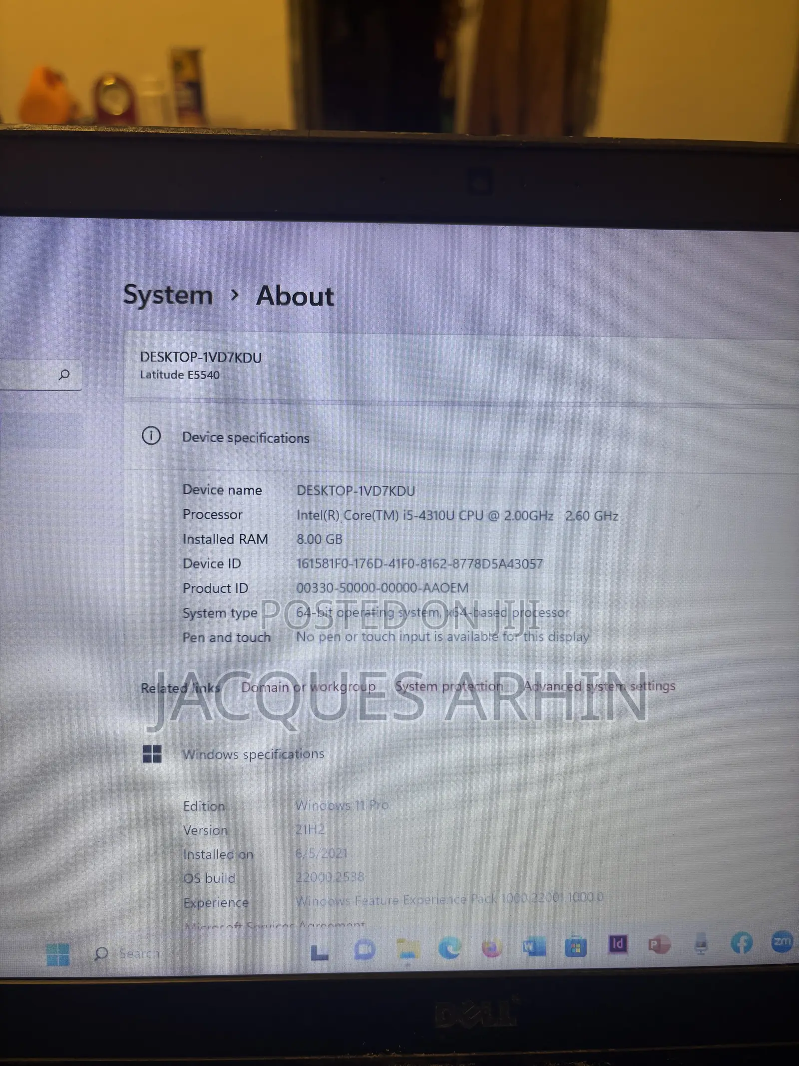Laptop Dell Latitude e5540 8GB Intel Core i5 SSD 140GB