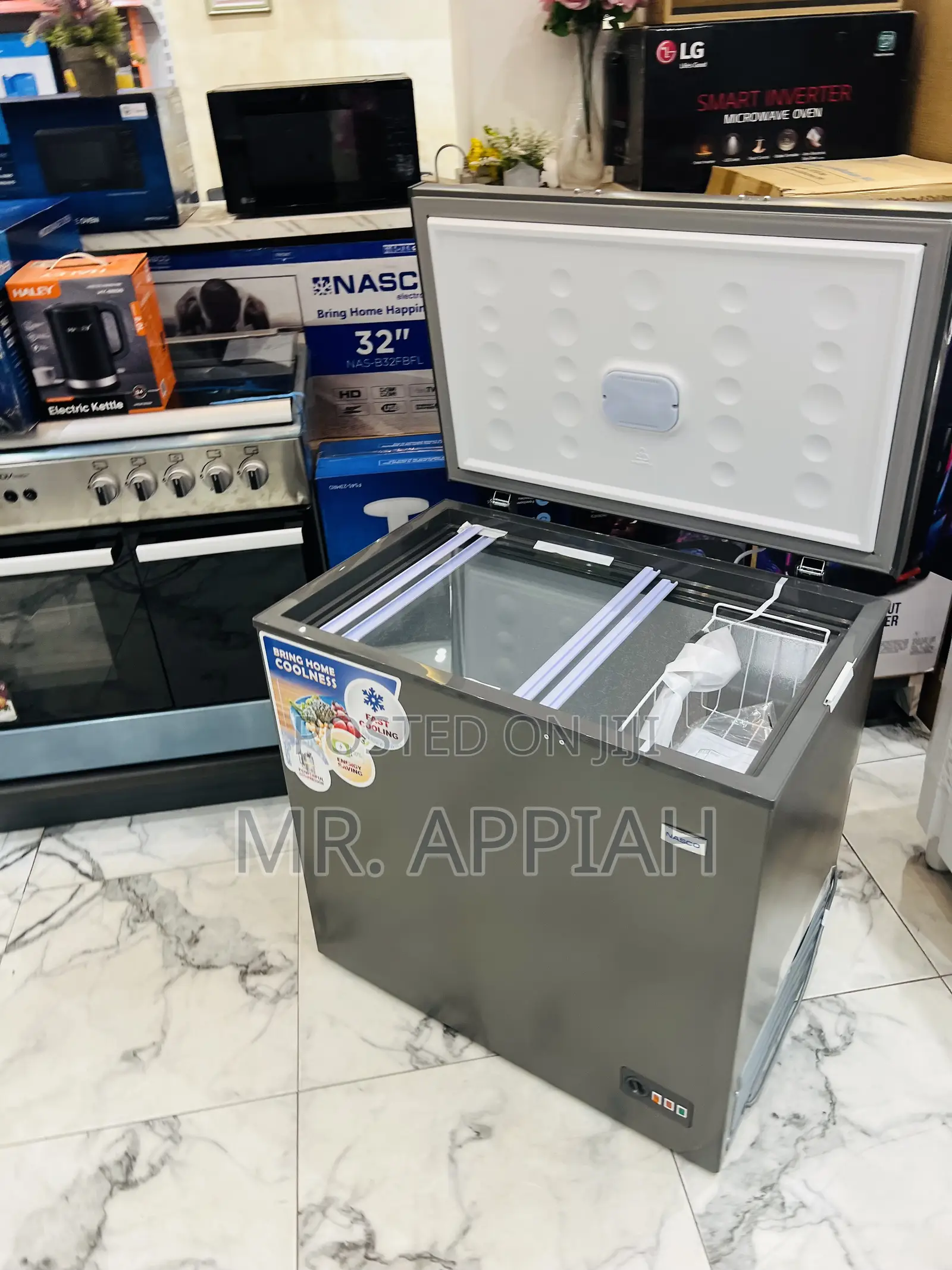 Order Unique Nasco Nas-230sk Single Door Chest Freezer(198l)Gray 