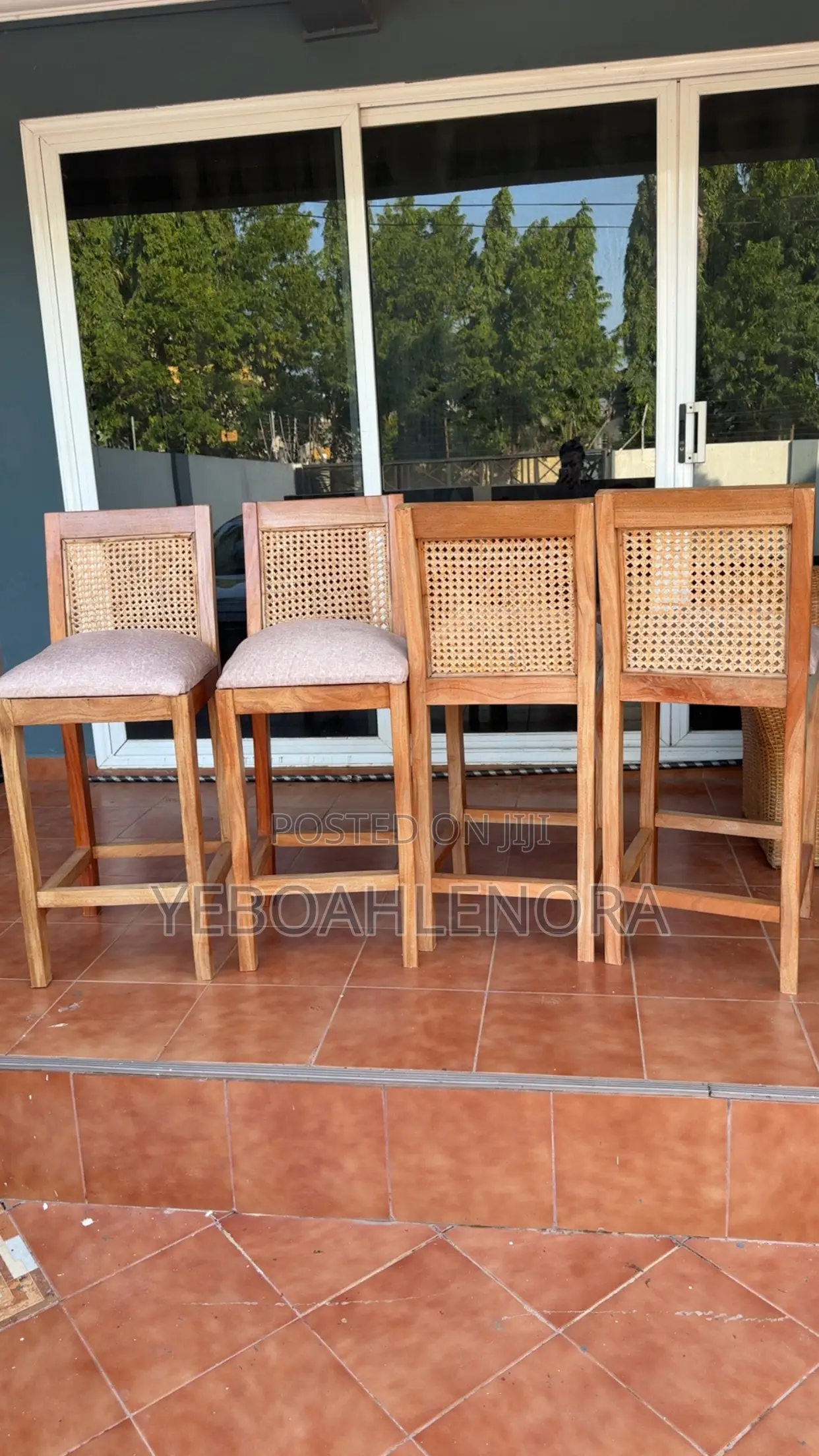 Wooden Rattan Island Stools Available