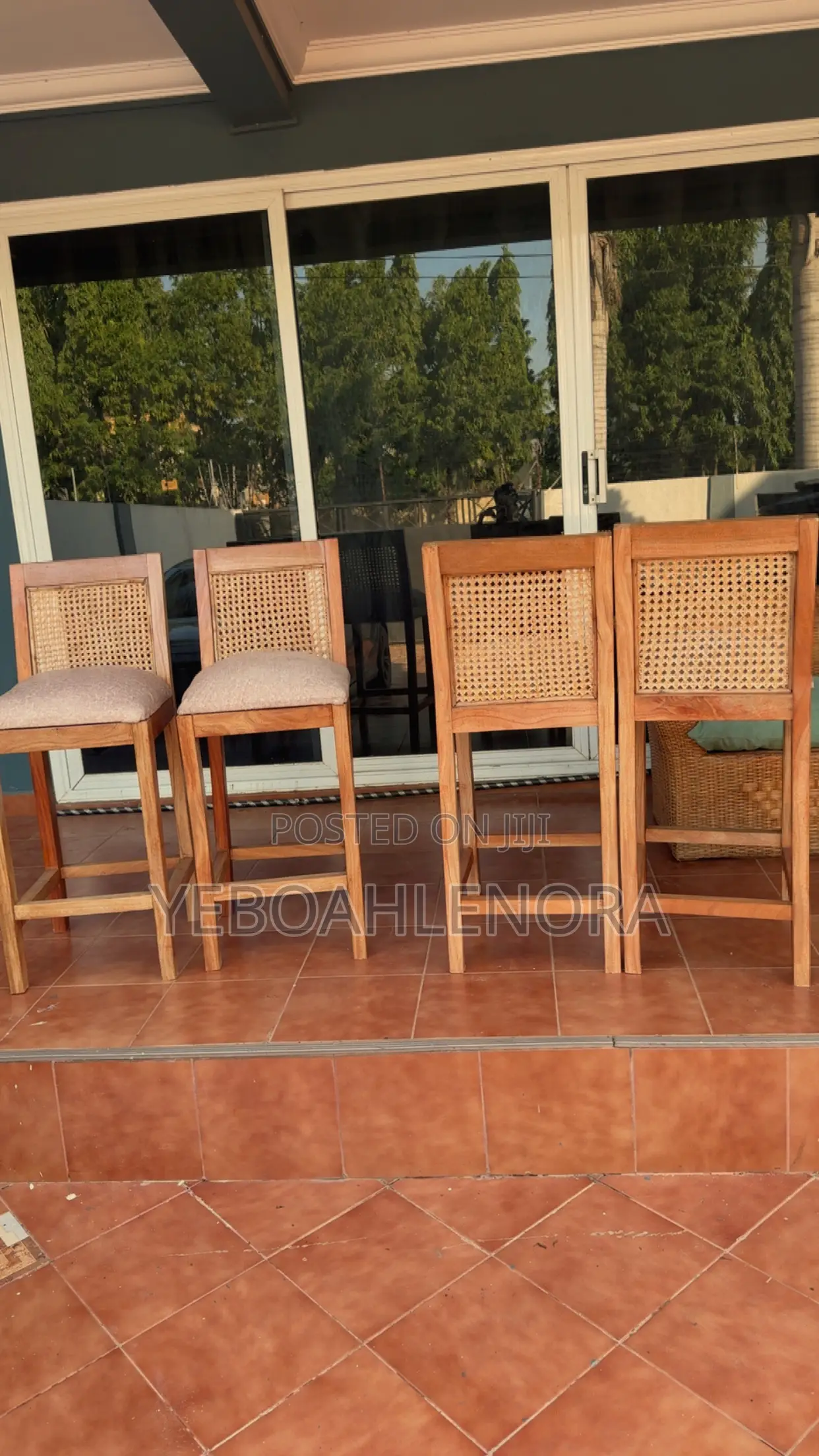 Wooden Rattan Island Stools Available