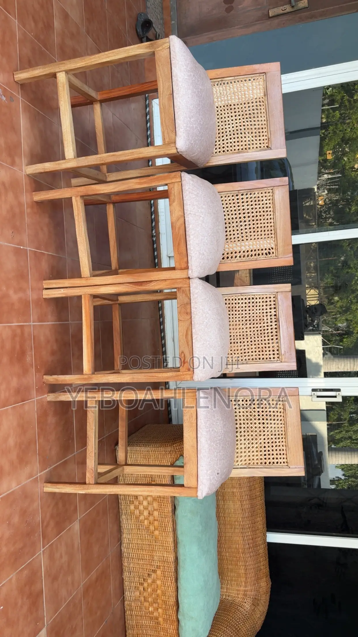 Wooden Rattan Island Stools Available