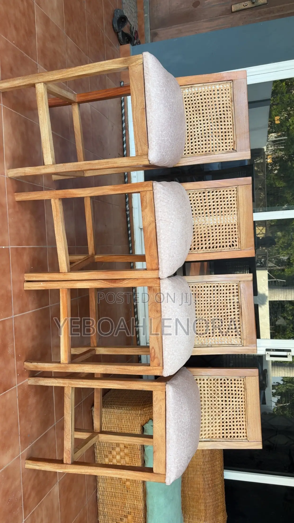 Wooden Rattan Island Stools Available