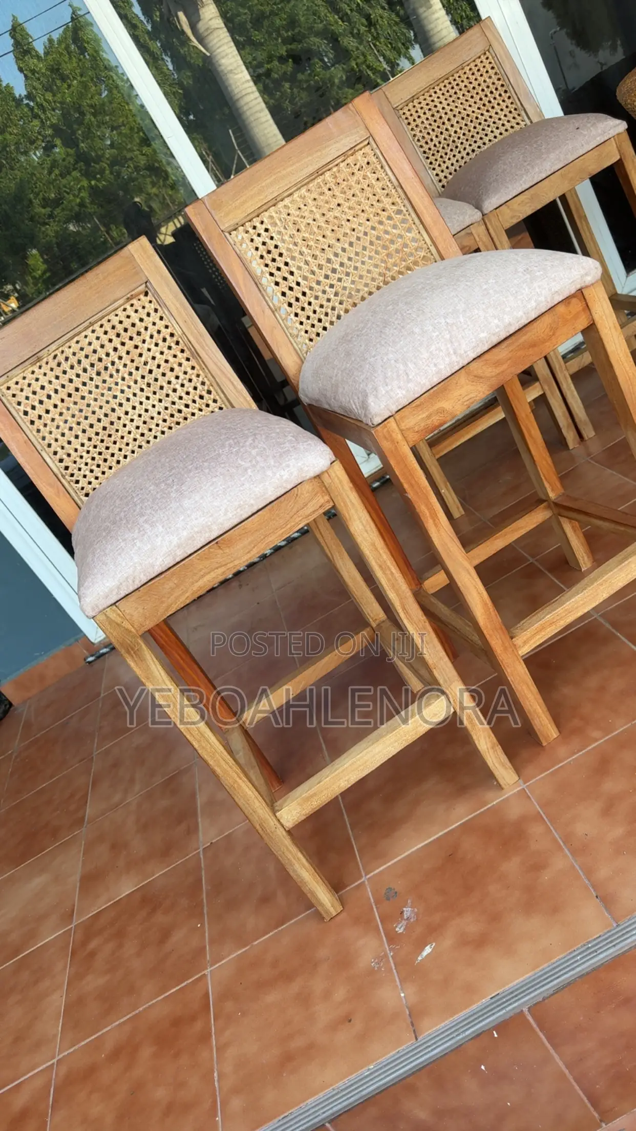 Wooden Rattan Island Stools Available