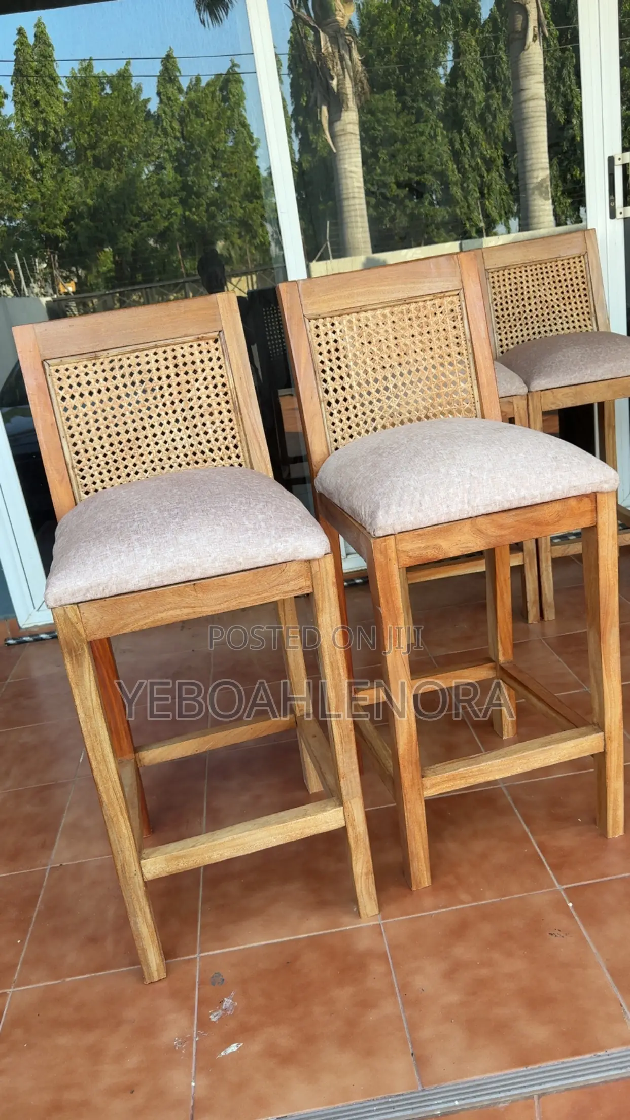 Wooden Rattan Island Stools Available