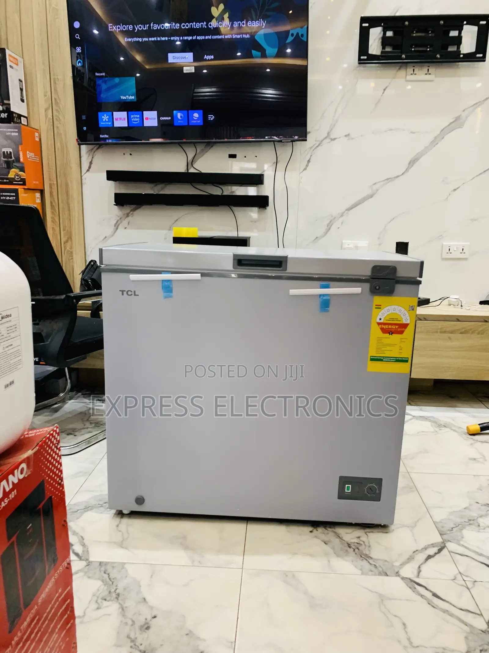 Ultra Modern Sleek TCL Chest Freezer 200lts Grey