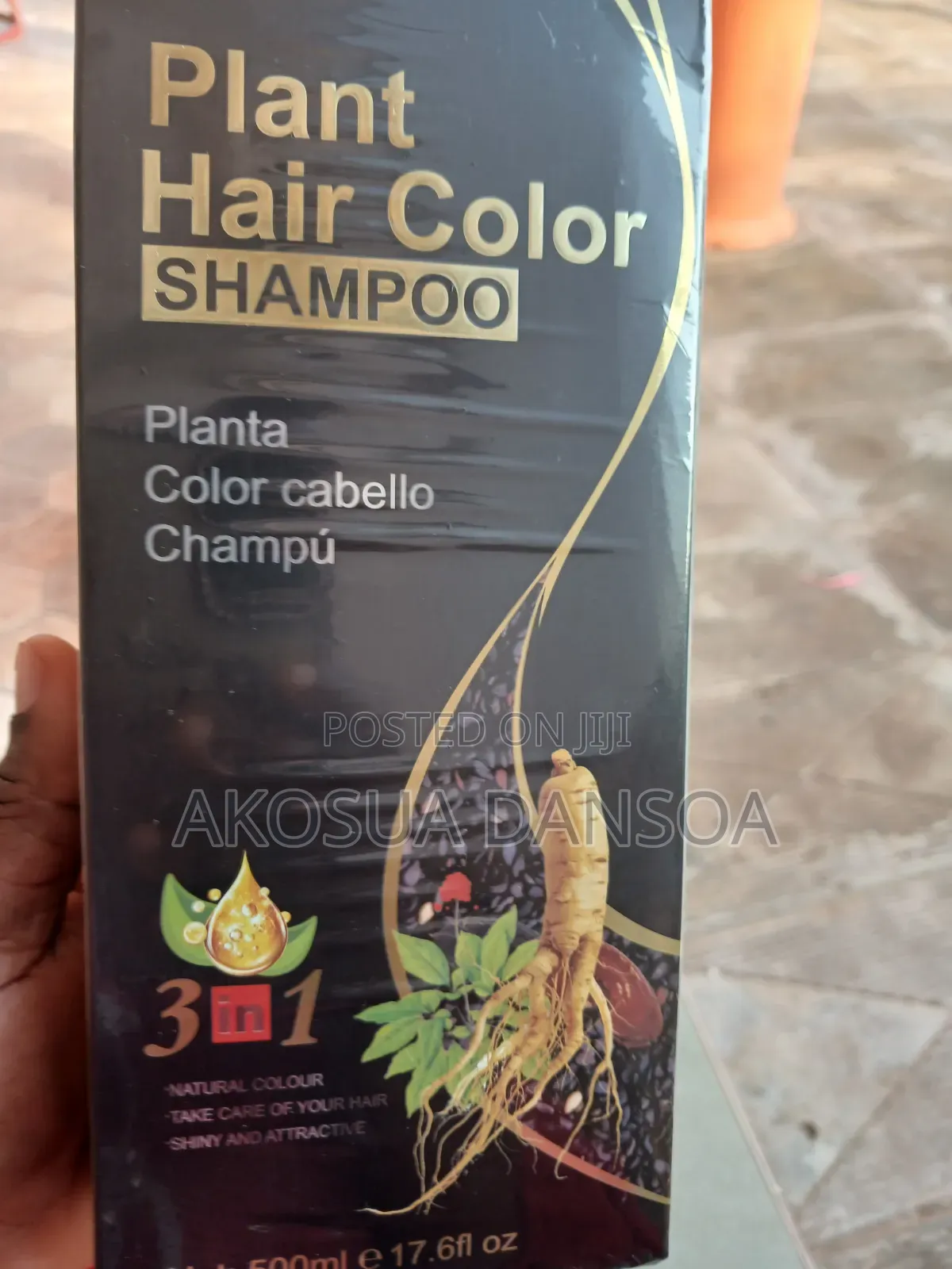 3-in-1 Black Hair Dye Shampoo