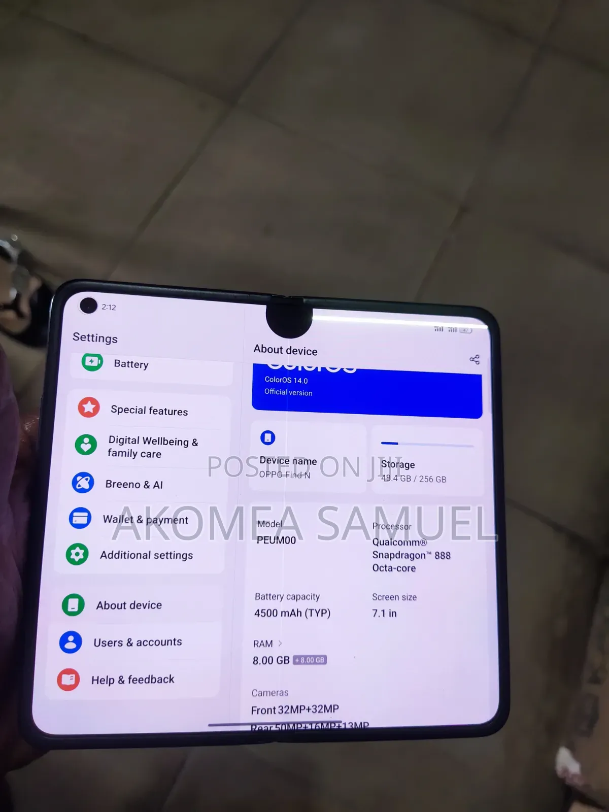 Oppo Find N 256 GB Black