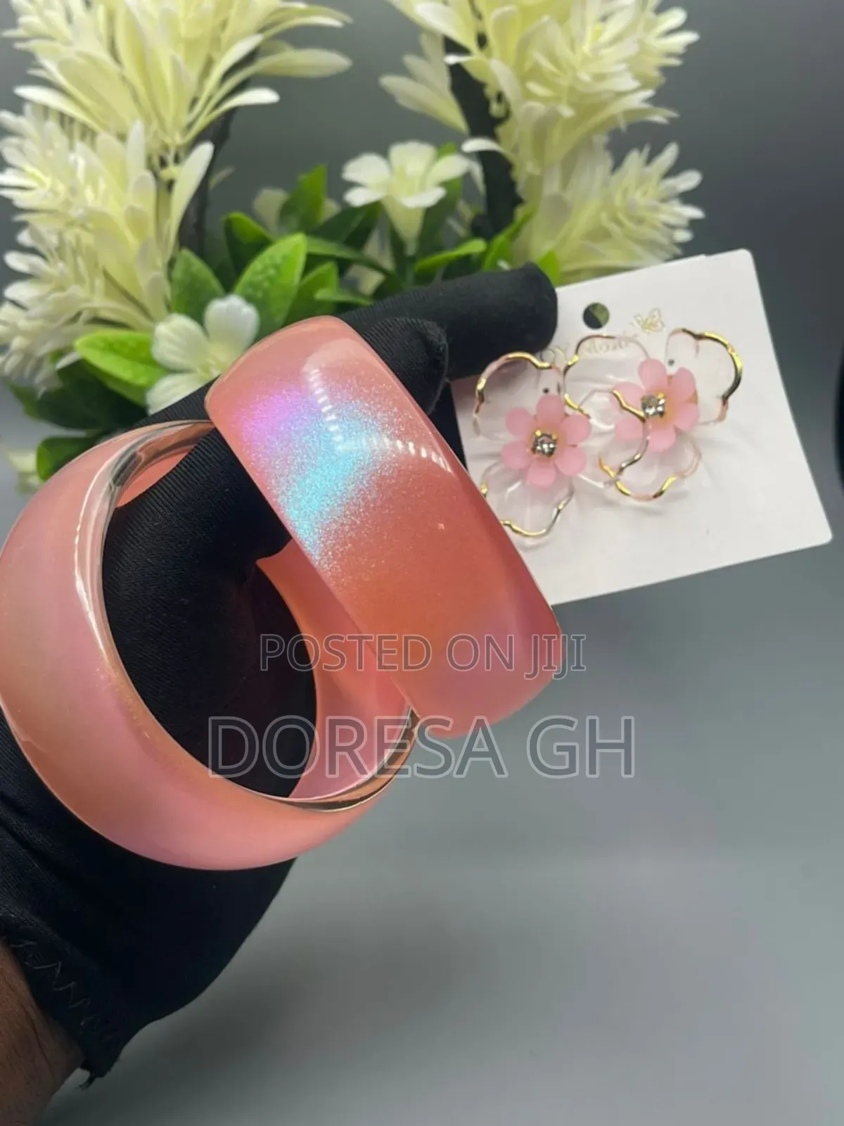 Acrylic Bangle Set With Matching Earrings – 2 Bangles Set