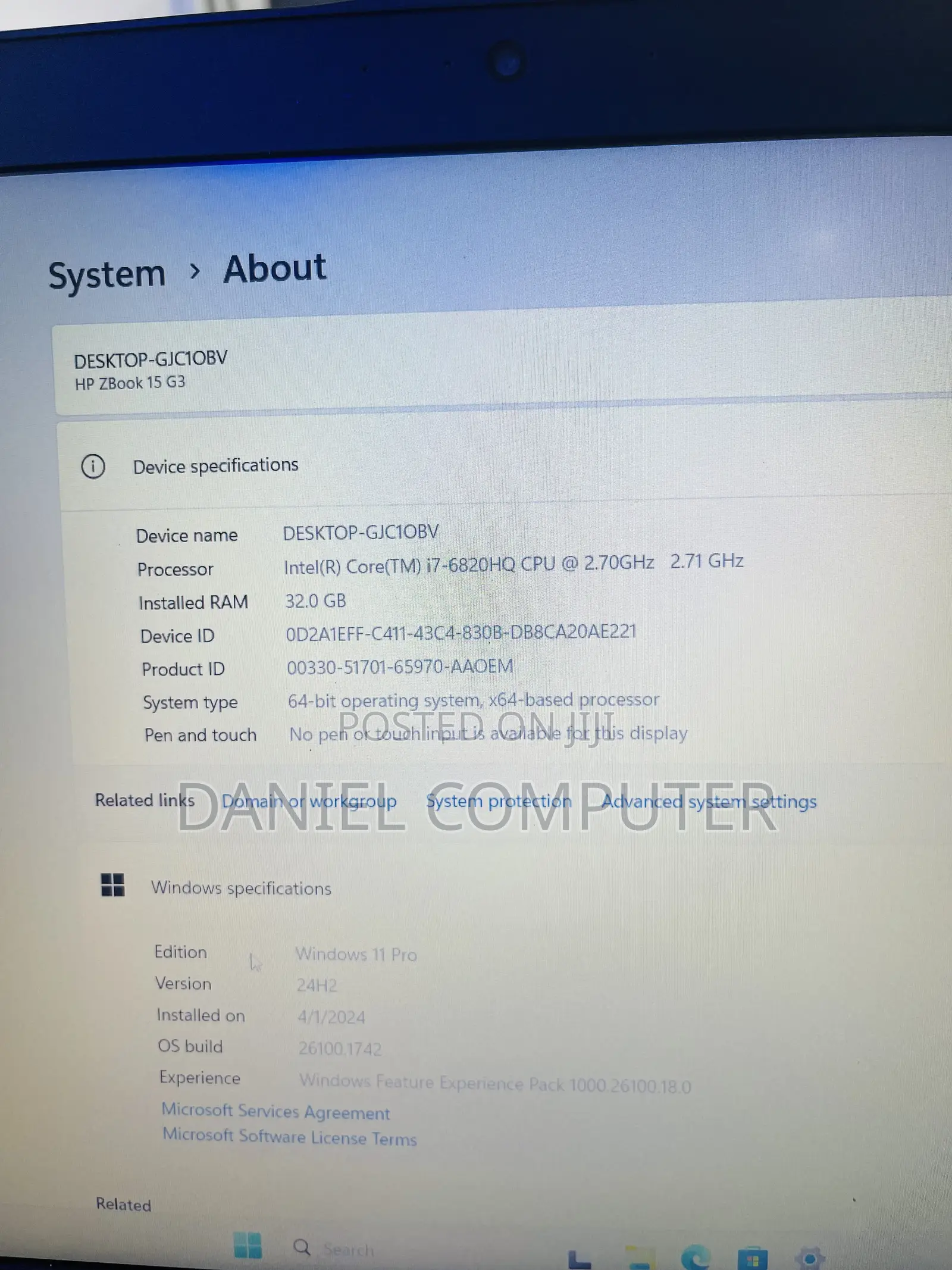 Laptop HP ZBook 15 G3 32GB Intel Core i7 SSD 512GB