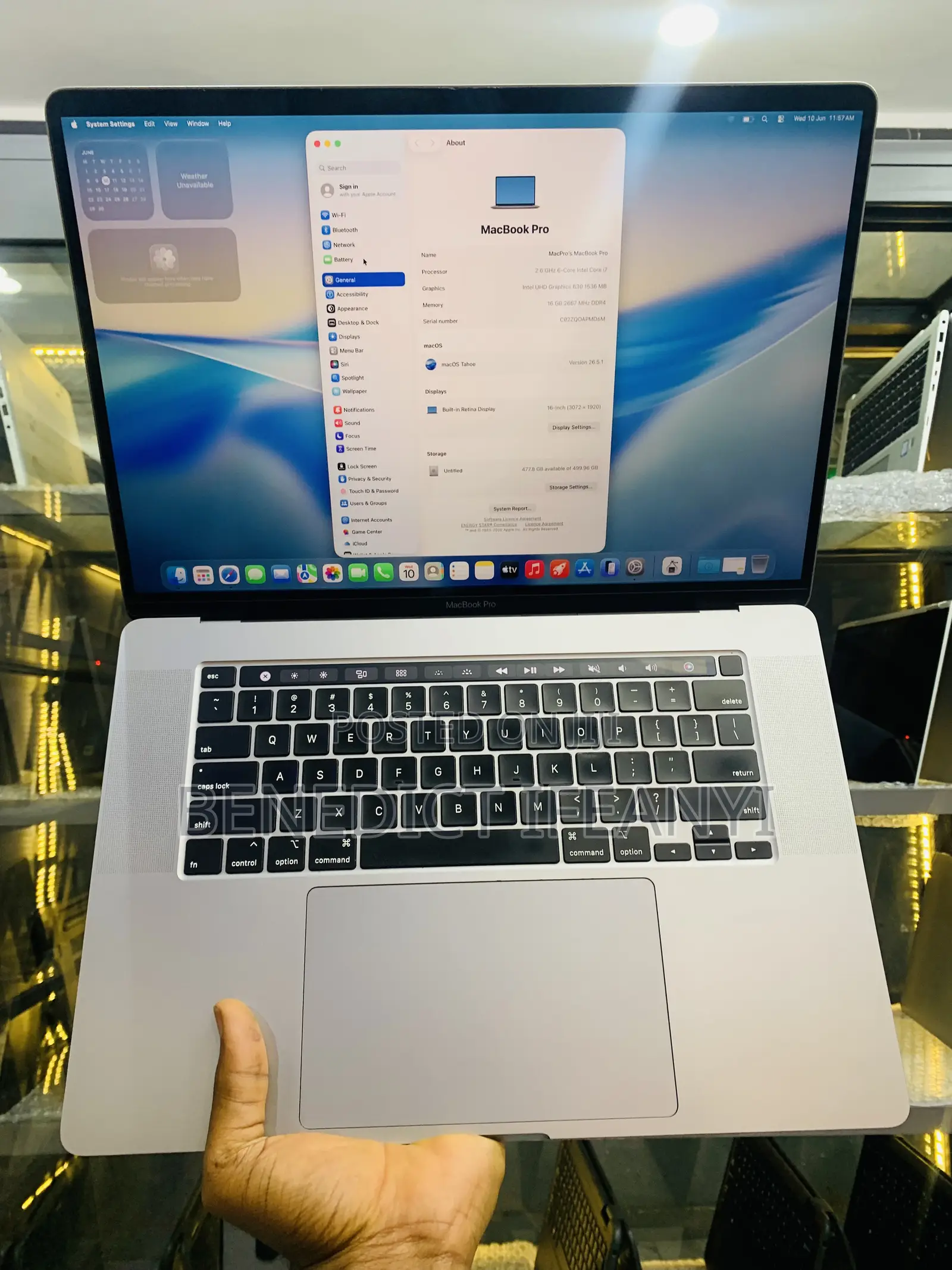 Laptop Apple MacBook Pro 2019 16GB Intel Core i7 SSD 512GB