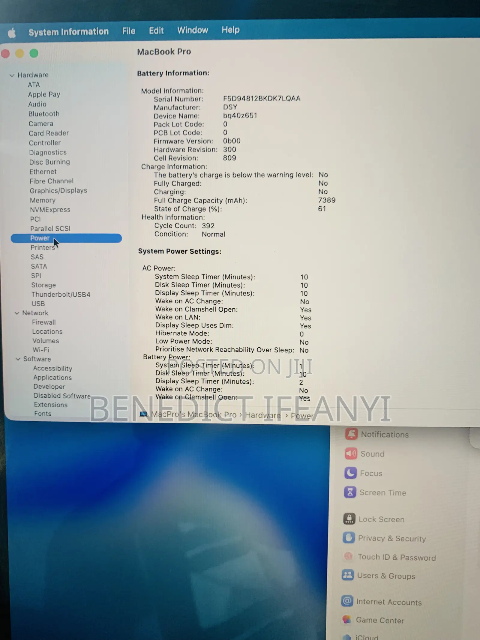 Laptop Apple MacBook Pro 2019 16GB Intel Core i7 SSD 512GB