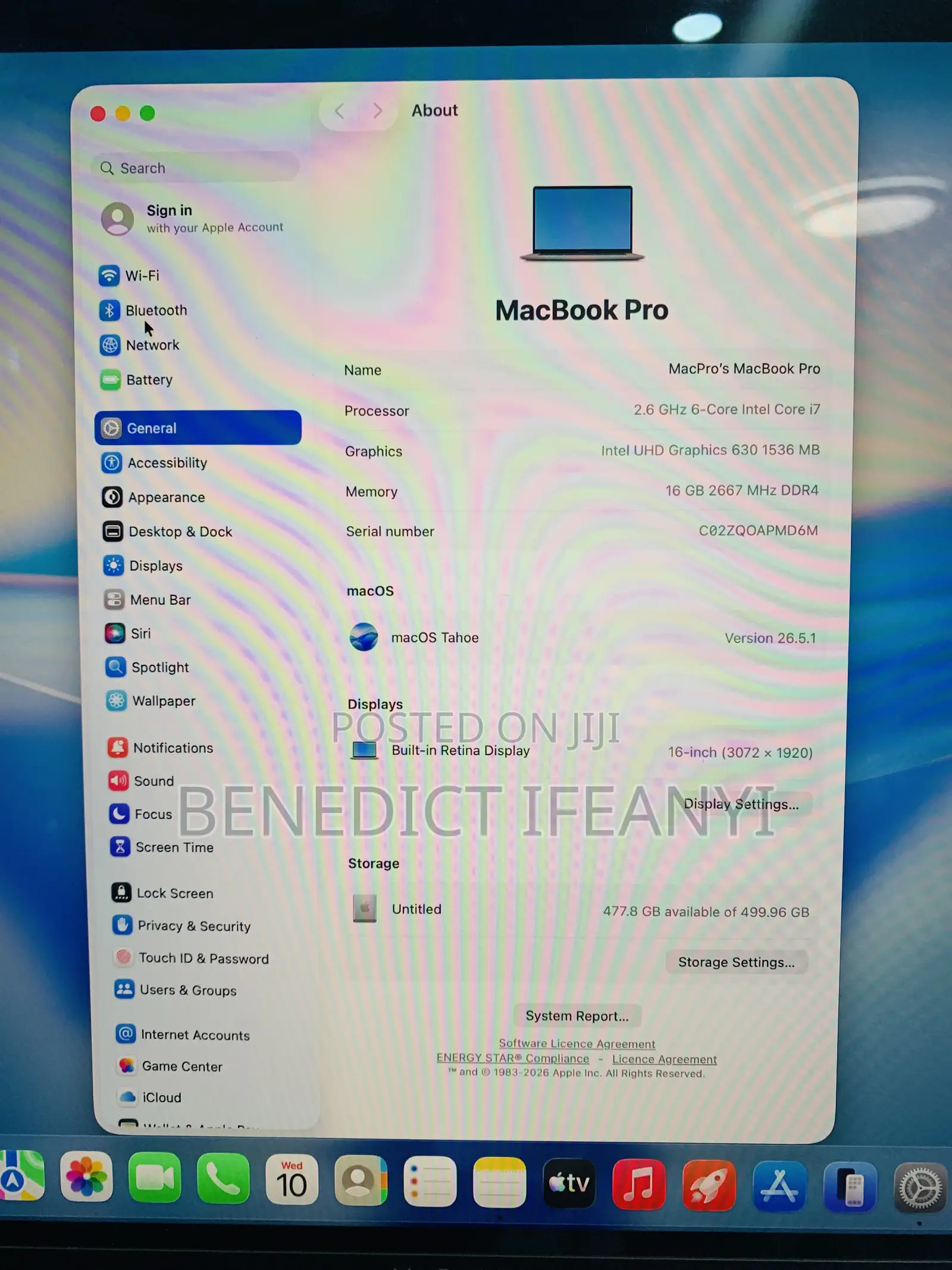 Laptop Apple MacBook Pro 2019 16GB Intel Core i7 SSD 512GB