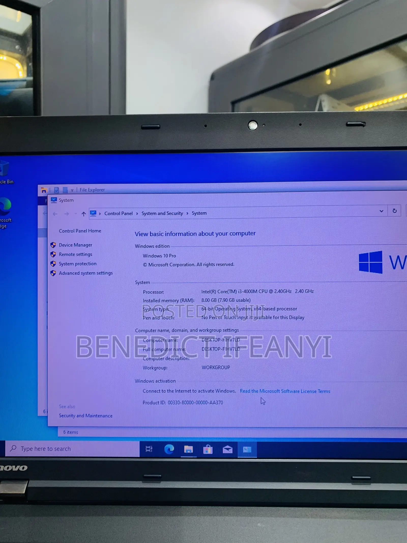 Laptop Lenovo ThinkPad L540 8GB Intel Core i3 HDD 500GB