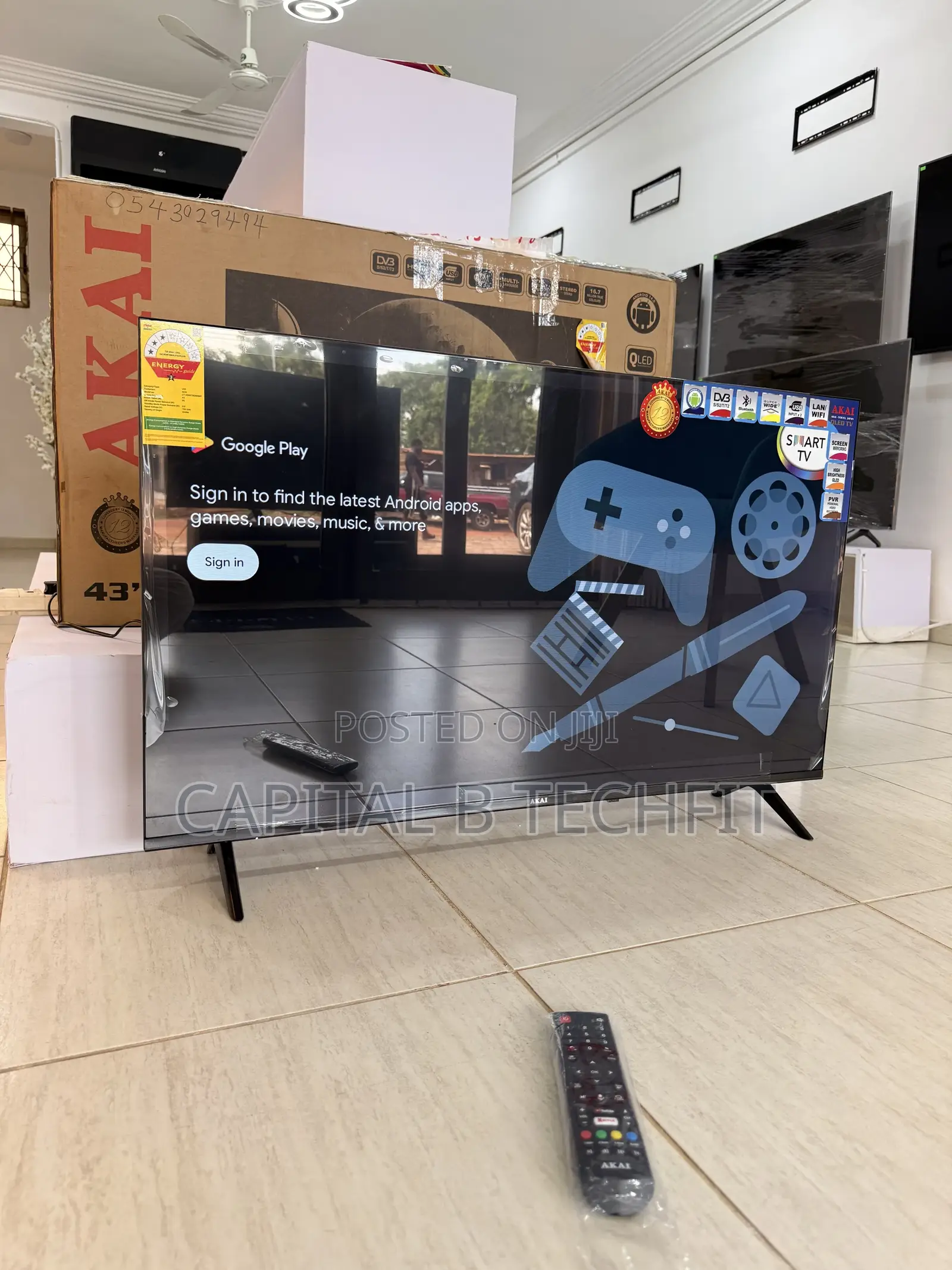 43inches Full Digital Satellite Android Qled Smart Akai Tv