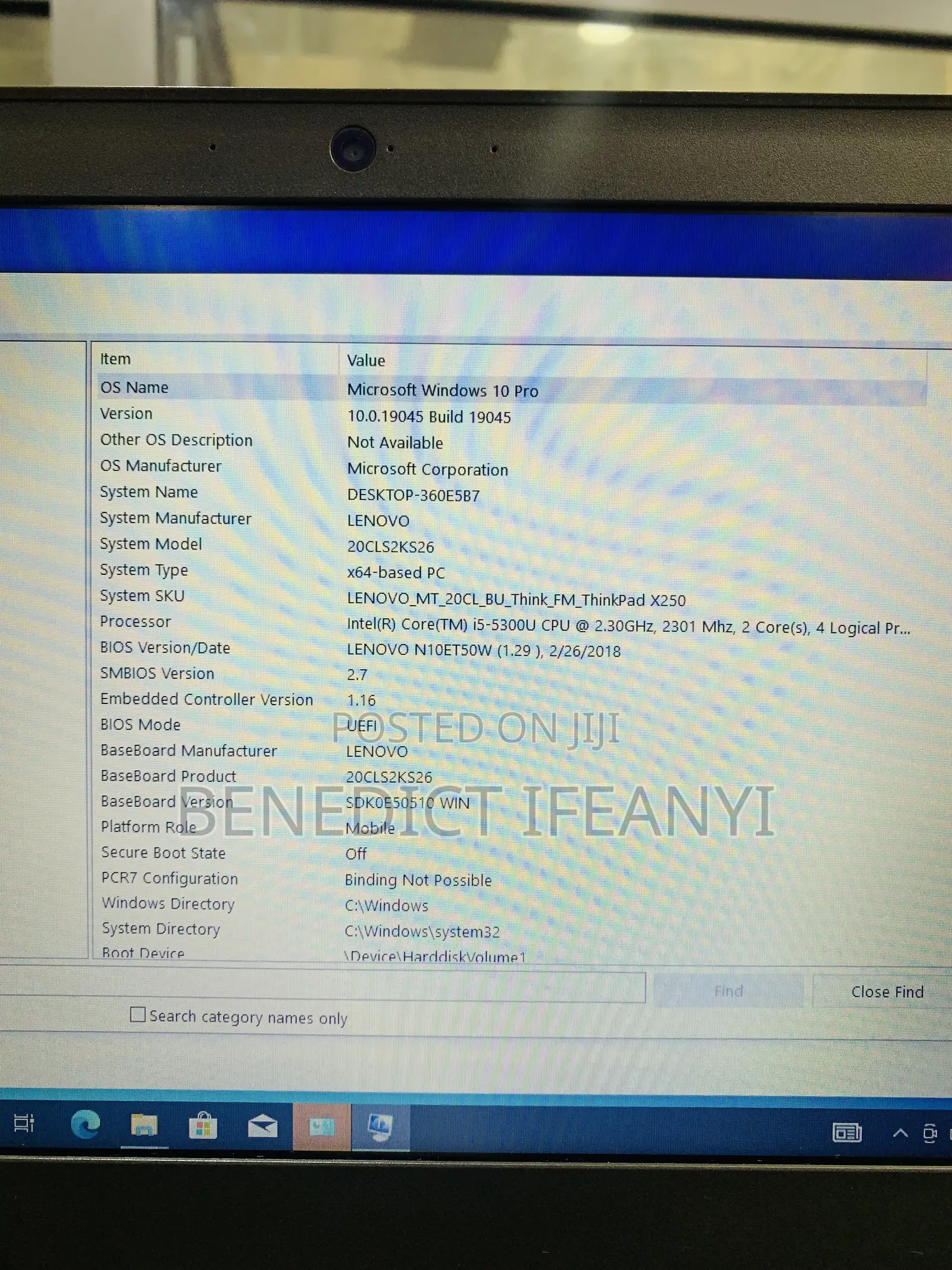 Laptop Lenovo ThinkPad X250 8GB Intel Core i5 HDD 160GB