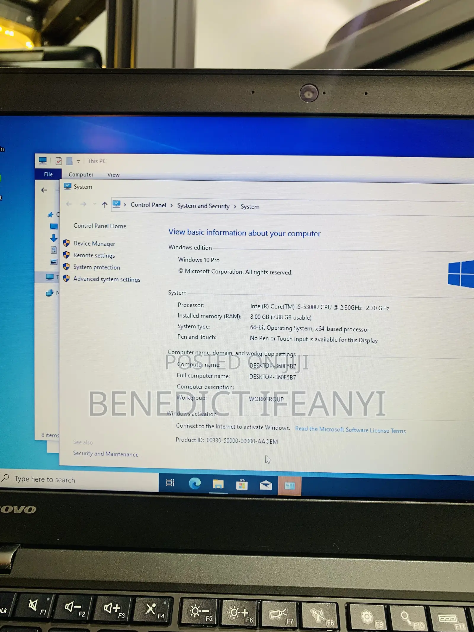 Laptop Lenovo ThinkPad X250 8GB Intel Core i5 HDD 160GB