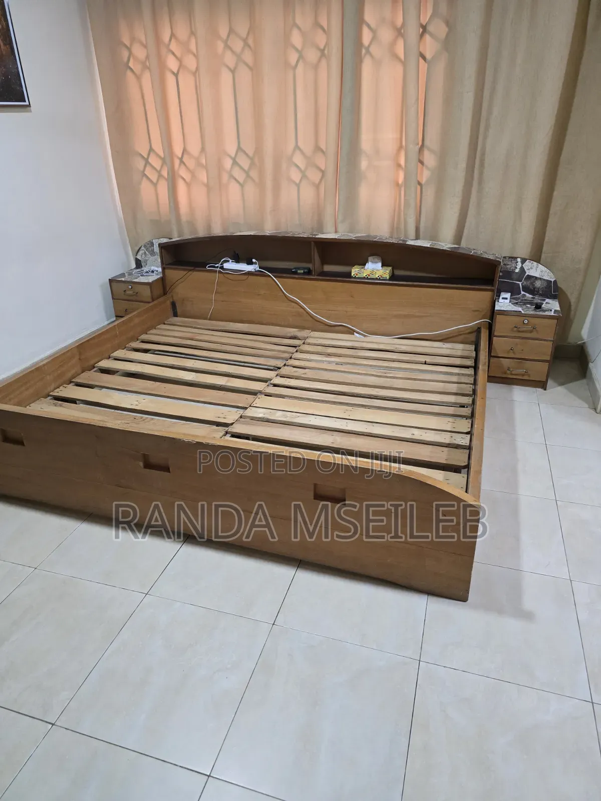 Bed King Size With Side Tables