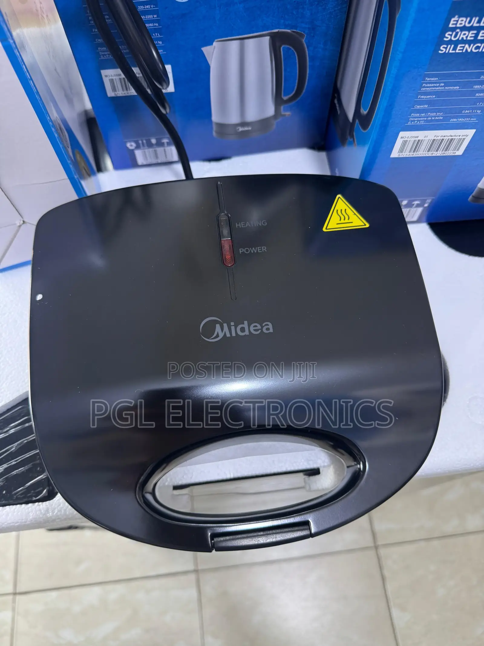 Midea Contact Sandwich Grill 1500w Non-Stick Coated Plates Mc-Jk2313p