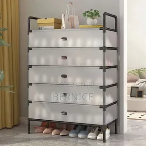5-tier Shoe Rack With Dust Cover