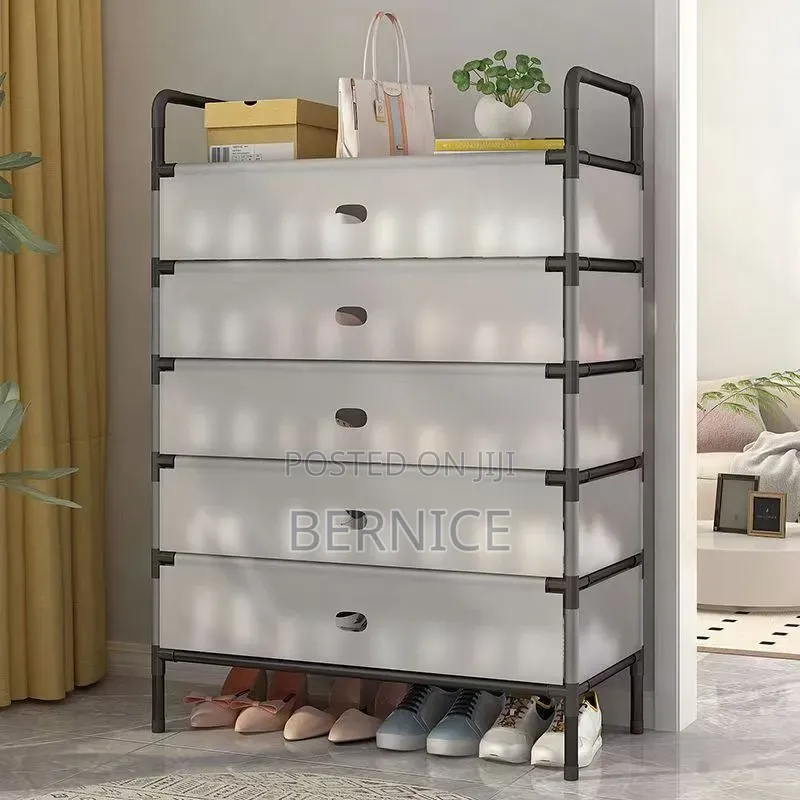 5-tier Shoe Rack With Dust Cover