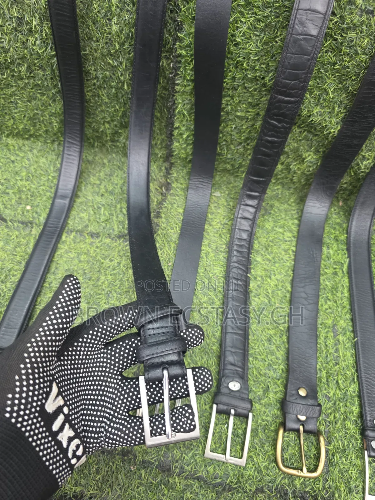Genuine Leather Belts (Uk Used, Black) Swipe for More