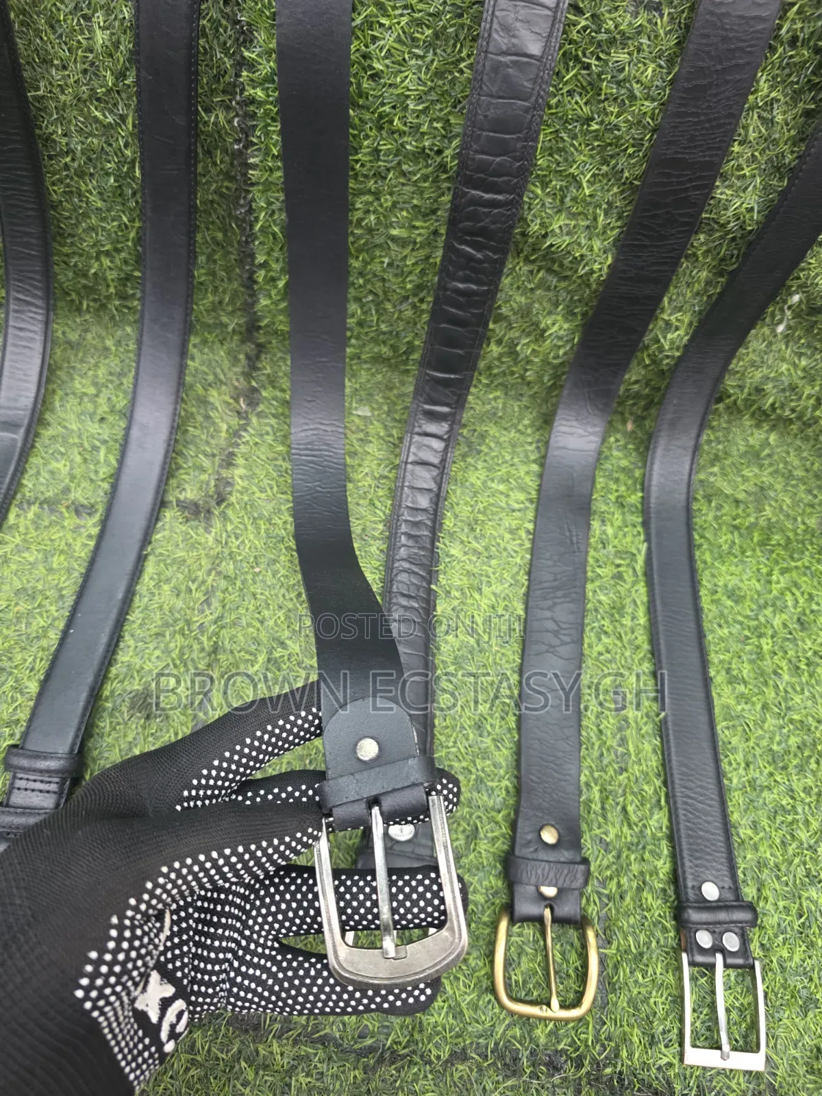Genuine Leather Belts (Uk Used, Black) Swipe for More
