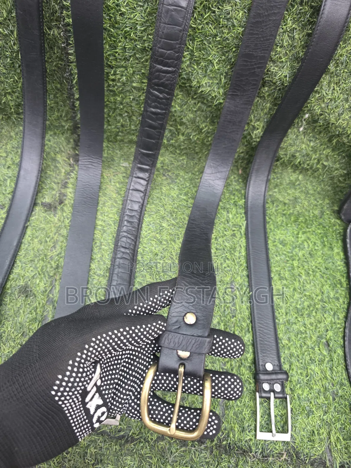Genuine Leather Belts (Uk Used, Black) Swipe for More