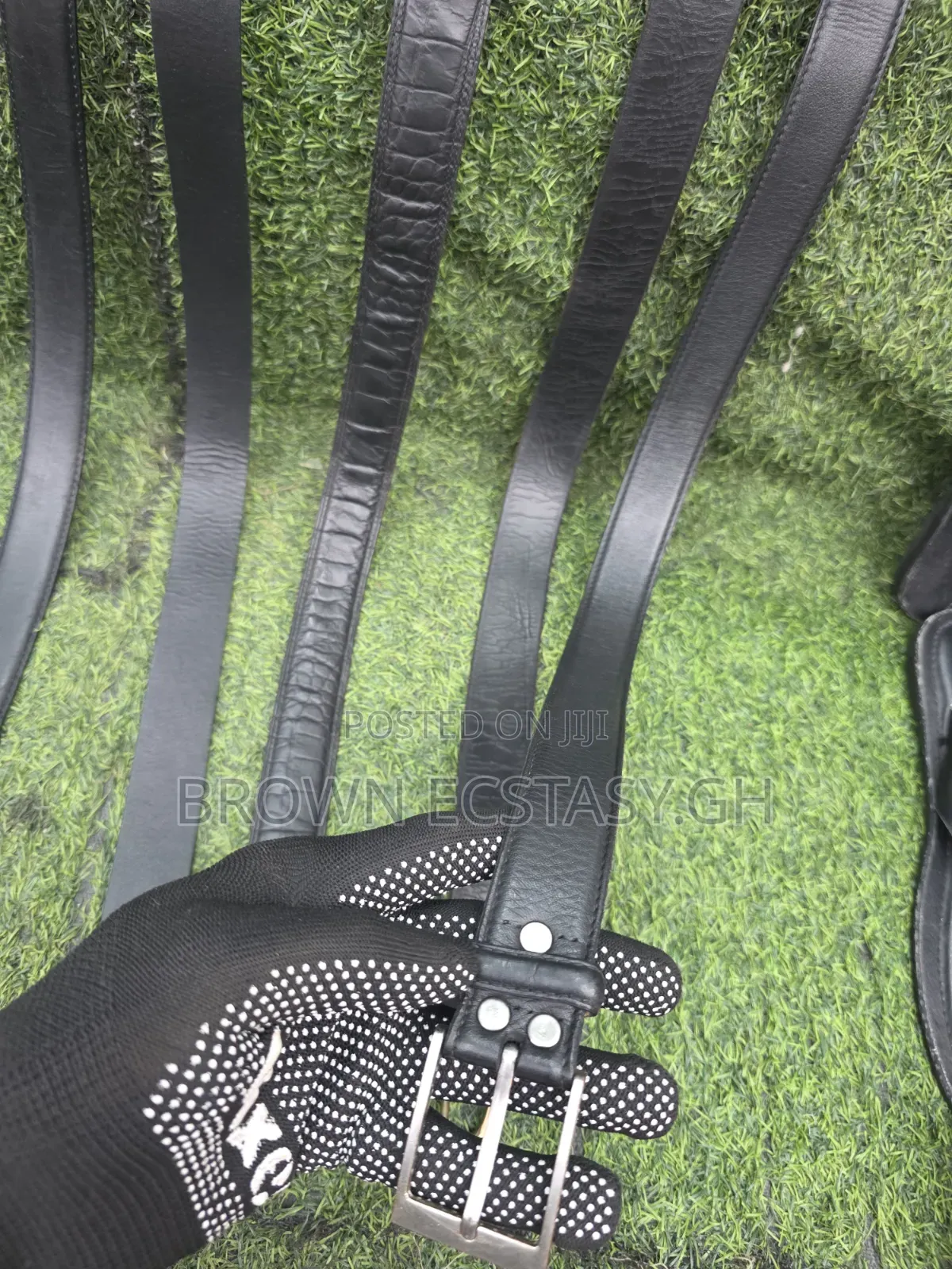 Genuine Leather Belts (Uk Used, Black) Swipe for More