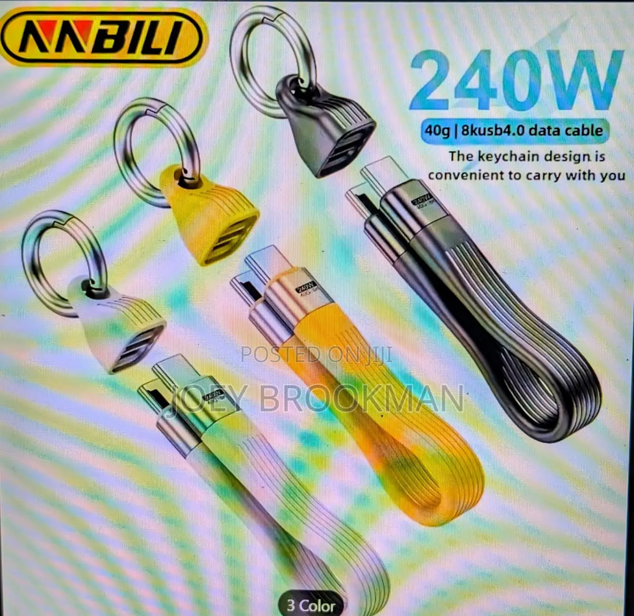 Nnbili Pd240w Usb Type-C Charging Cable Portable Keychain