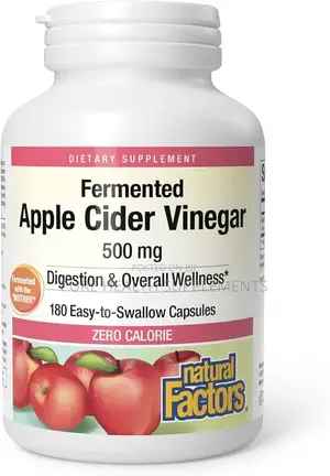 Fermented Apple Cider Vinegar With the Mother, 500mg, 180 Capsules