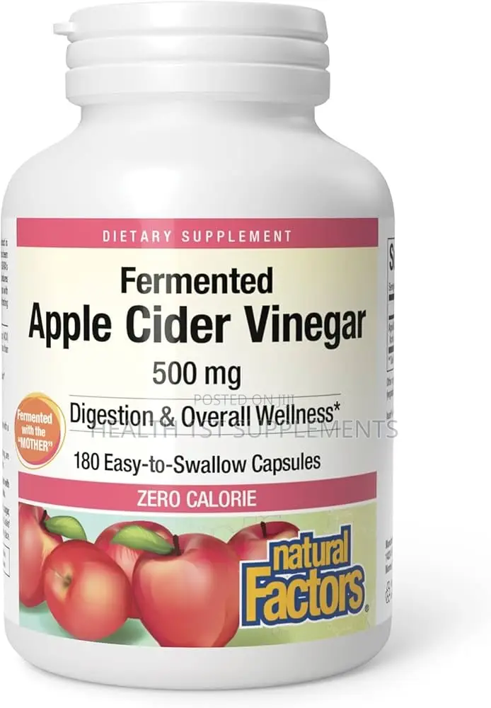 Fermented Apple Cider Vinegar With the Mother, 500mg, 180 Capsules