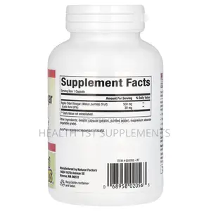 Fermented Apple Cider Vinegar With the Mother, 500mg, 180 Capsules