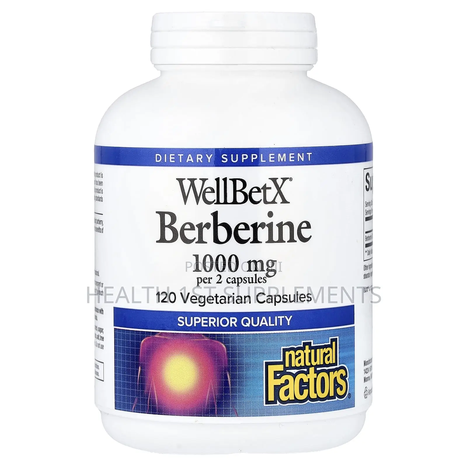 Wellbetx Berberine 500mg Per Capsule, Blood Sugar Balance 120 Veg Caps