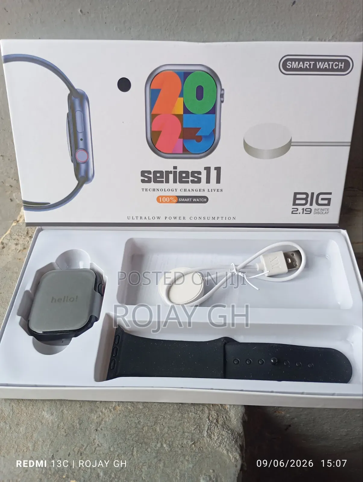 Series 11 Smart Watch 2.19 Inch Touch Screen - Black